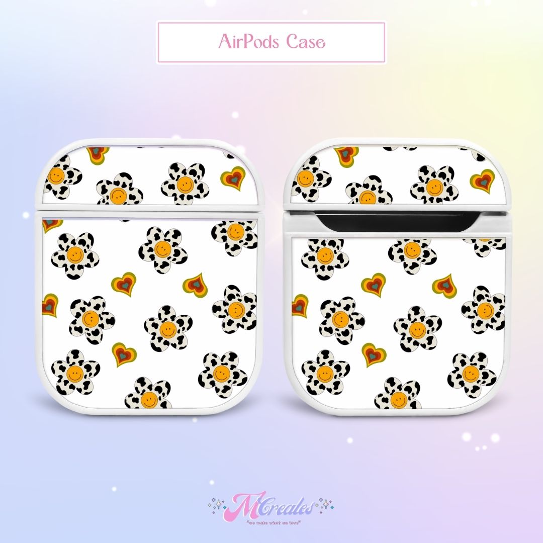 Flower Moo Smiley AirPods Case