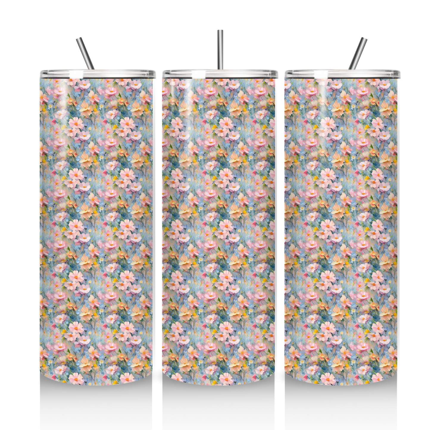 Cotton Candy Blooms  Skinny Tumbler