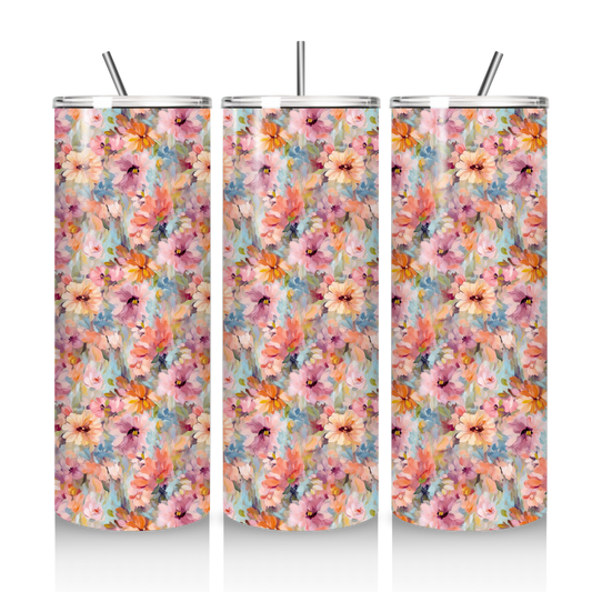 Sunset Petals Skinny Tumbler