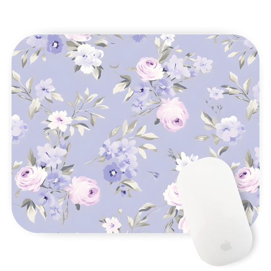 Purple Floral Mouse Pad