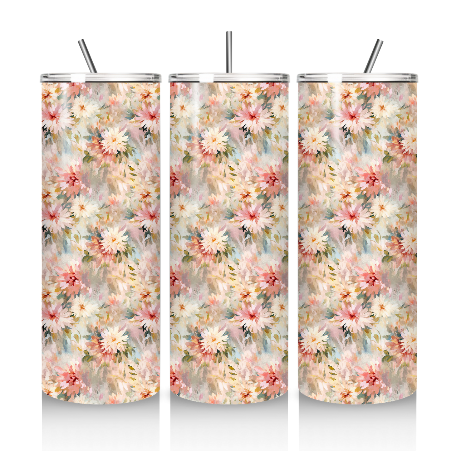 Delicate Blooms Skinny Tumbler