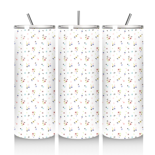 Calico Flowers Skinny Tumbler